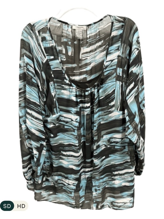 Vertigo Paris Tops - ‼️ SALE ‼️ Vertigo Paris Sheer Tunic/Blouse Medium Abstract Flowy Top w/Camisole
